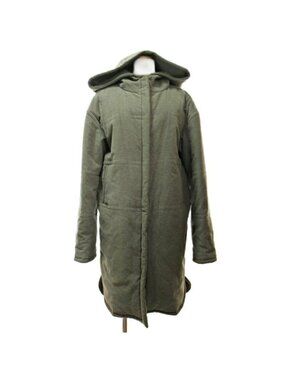 Chanel 99 A Mohair Wool Hooded Down Coat Jacket 38 Khaki Green 1203 MNK3